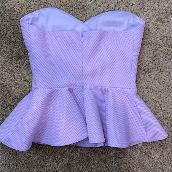 LIGHT PURPLE PEPLUM RUFFLE SHIRT - Picture 2 of 3